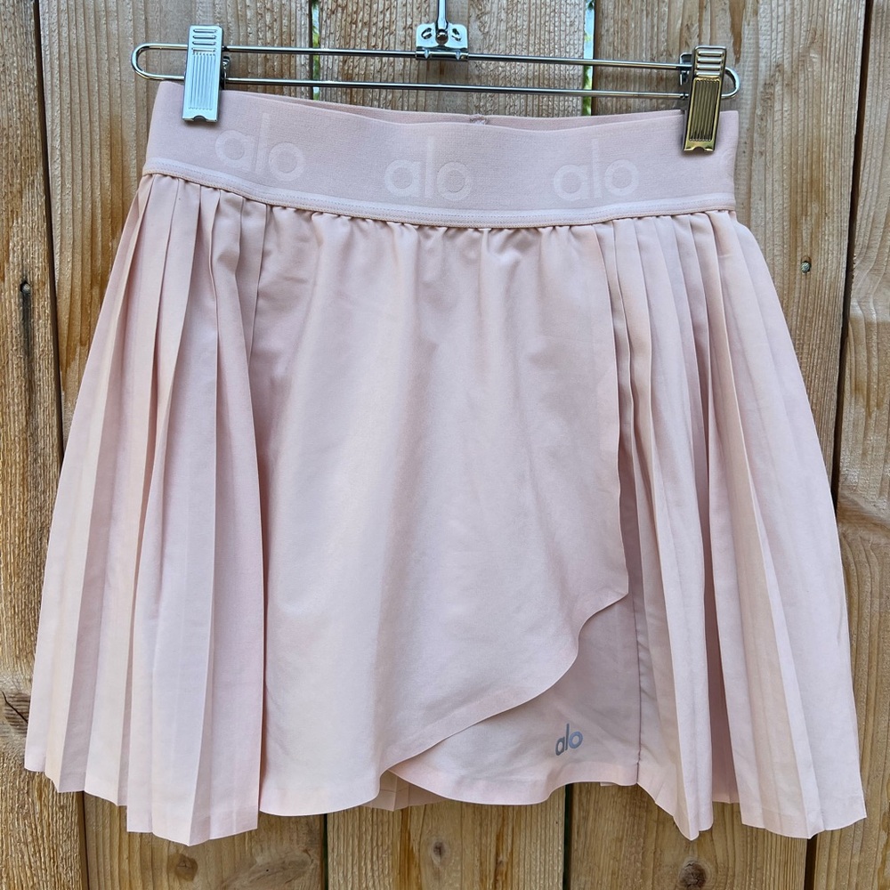 ALO Yoga Pink Asymmetrical Wrap Mini Skirt